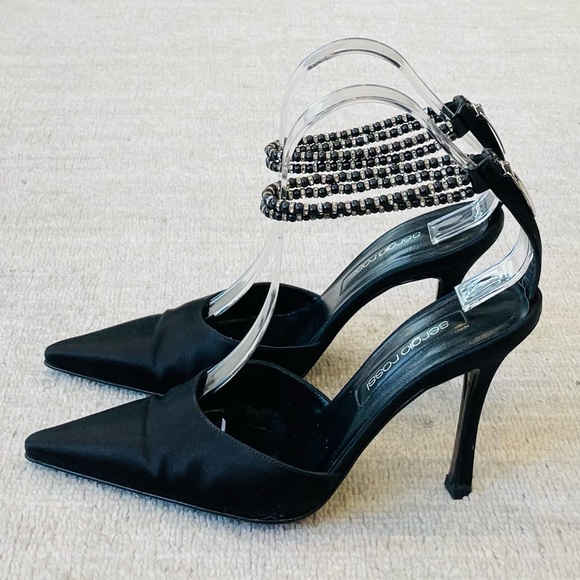 Sergio Rossi Beaded Satin Heels - Picture 3 of 7